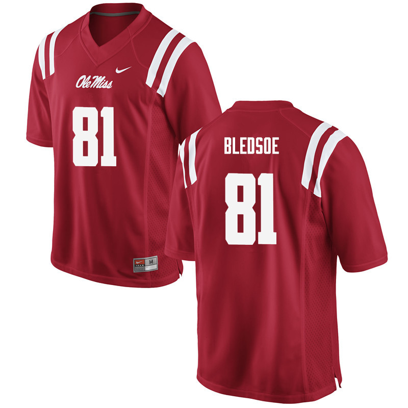 Trey Bledsoe Ole Miss Rebels NCAA Men's Red #81 Stitched Limited College Football Jersey RHL3658IL